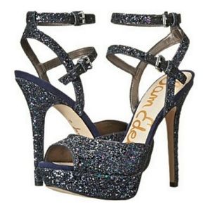 Sam Edelman Navy Blue Glitter Heels